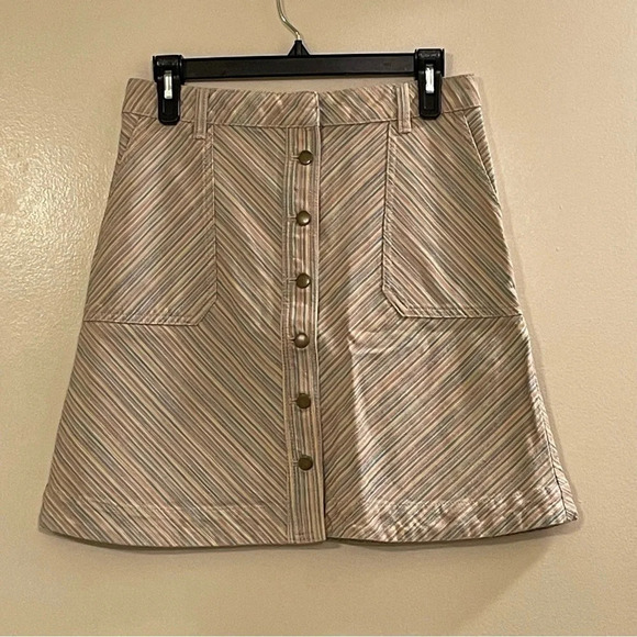 PILCRO AND THE LETTERPRESS by ANTHROPOLOGIE NWOT Chino Striped Skirt - Picture 5 of 11